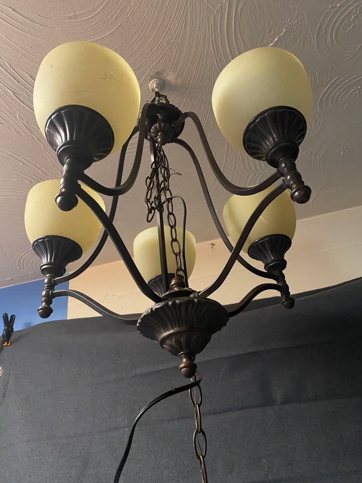 5 light Chandelier 25" H x 26"W 5 Bulbs - photo 3