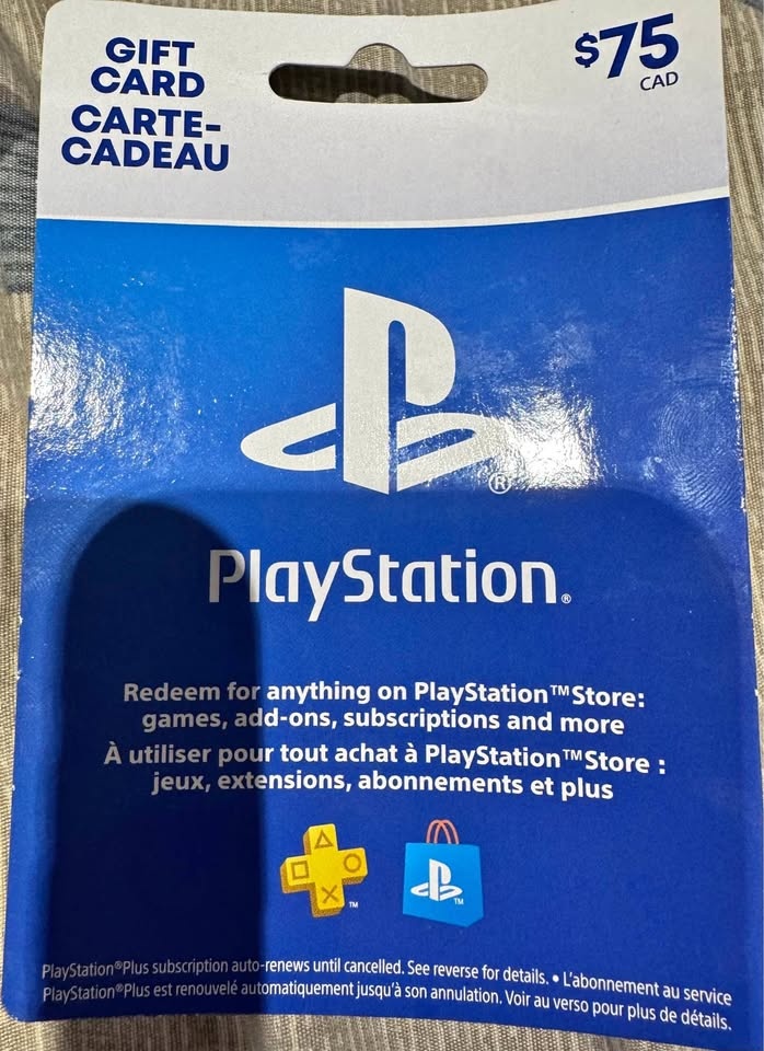 PlayStation Gift card with 75$ for 65$