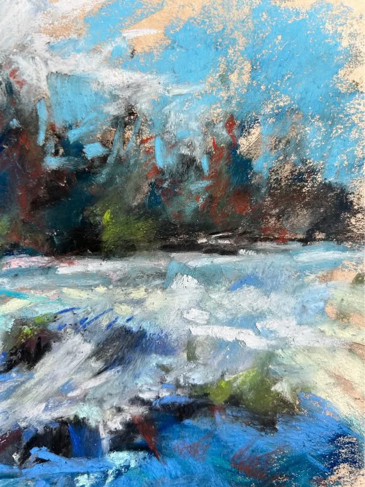 "Falls" original pastel painting image indicator(3)