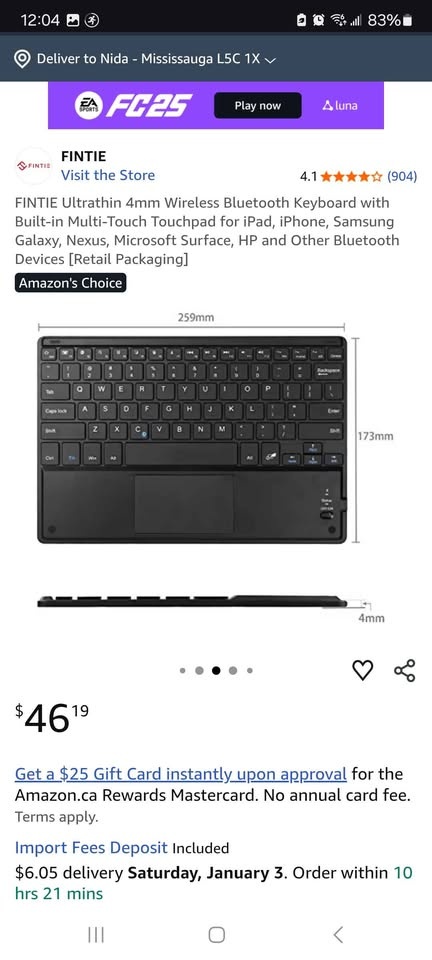 Fintie wireless blue tooth keyboard - photo 2