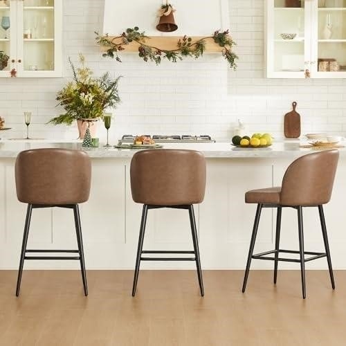 BROWN BAR STOOLS Set of 5 - photo 3