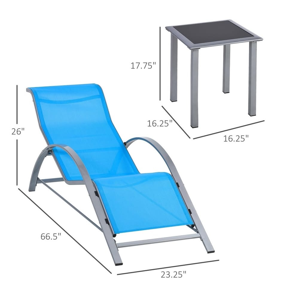 Outsunny 3 Pcs Patio Pool Lounger - photo 2