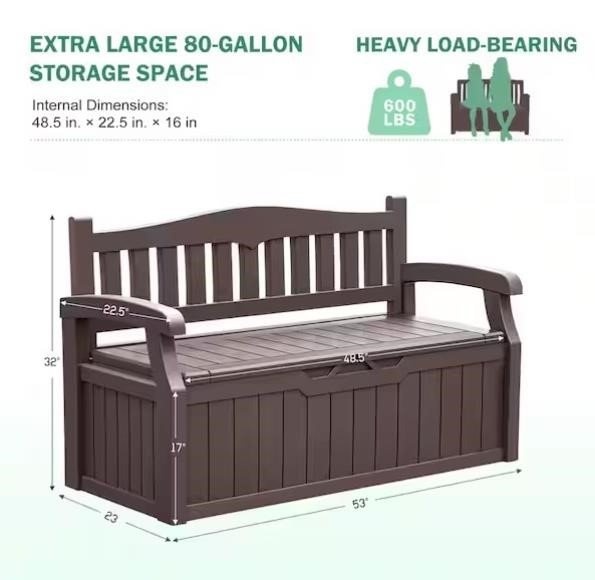 Outdoor Storage Bench 80gal - photo 2