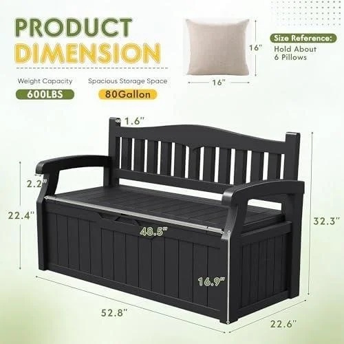 80 Gallon Outdoor Storage Bench - photo 3