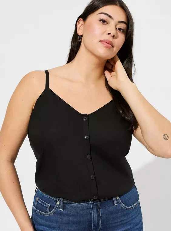 Torrid Linen Button Down Swing Cami - photo 2