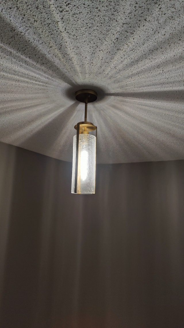 1-Light Gold Pendant Light, Modern Crackle Glass - photo 4