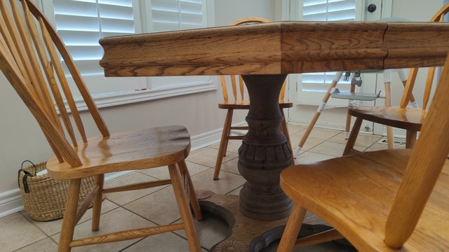 TABLE ONLY Kitchen breakfast table solid heavy wood - photo 2