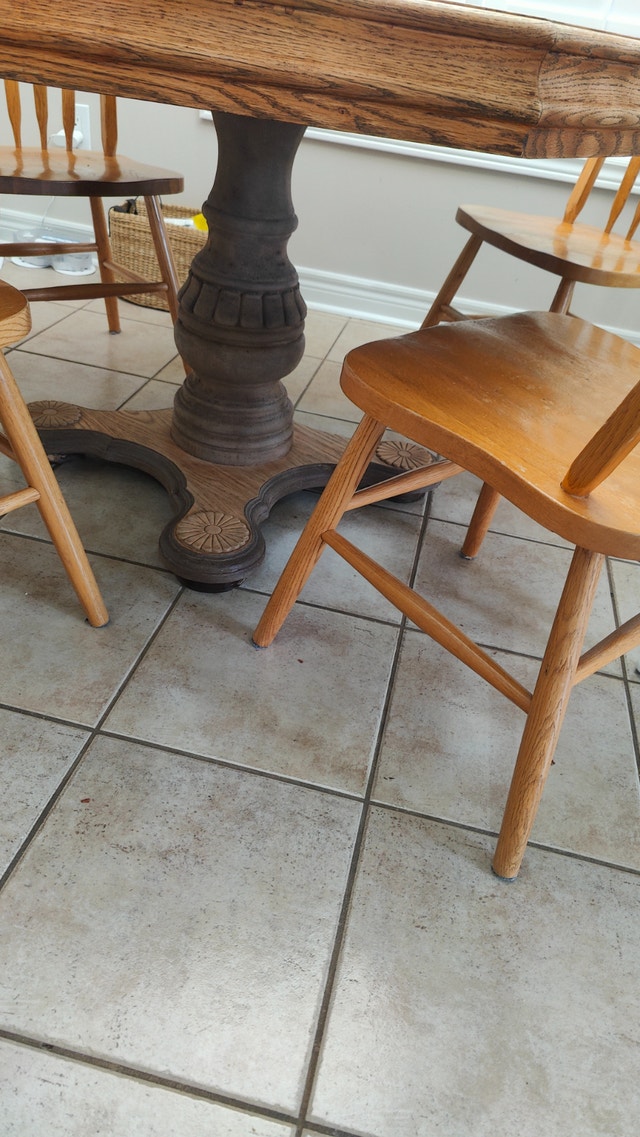 TABLE ONLY Kitchen breakfast table solid heavy wood - photo 3