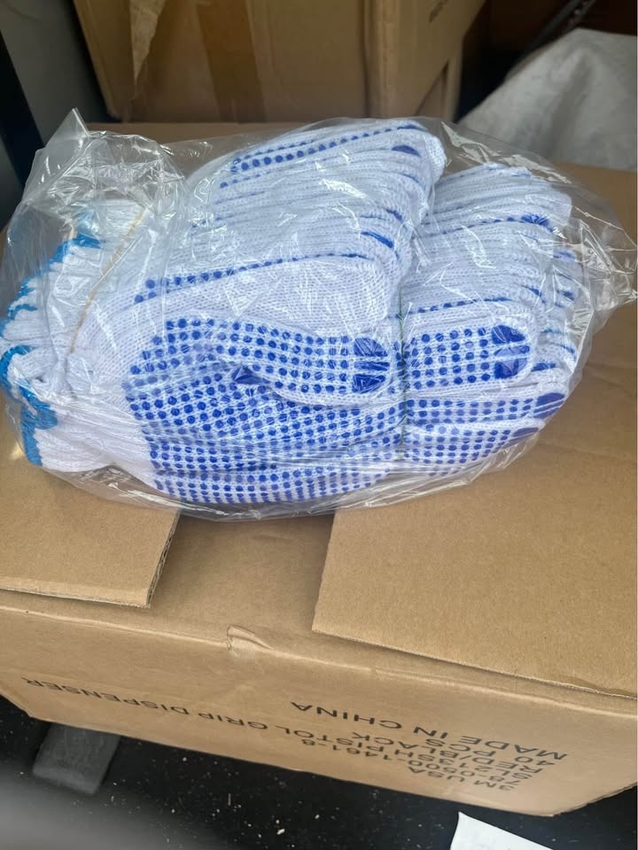 Large size cotton dotted working gloves - photo 2