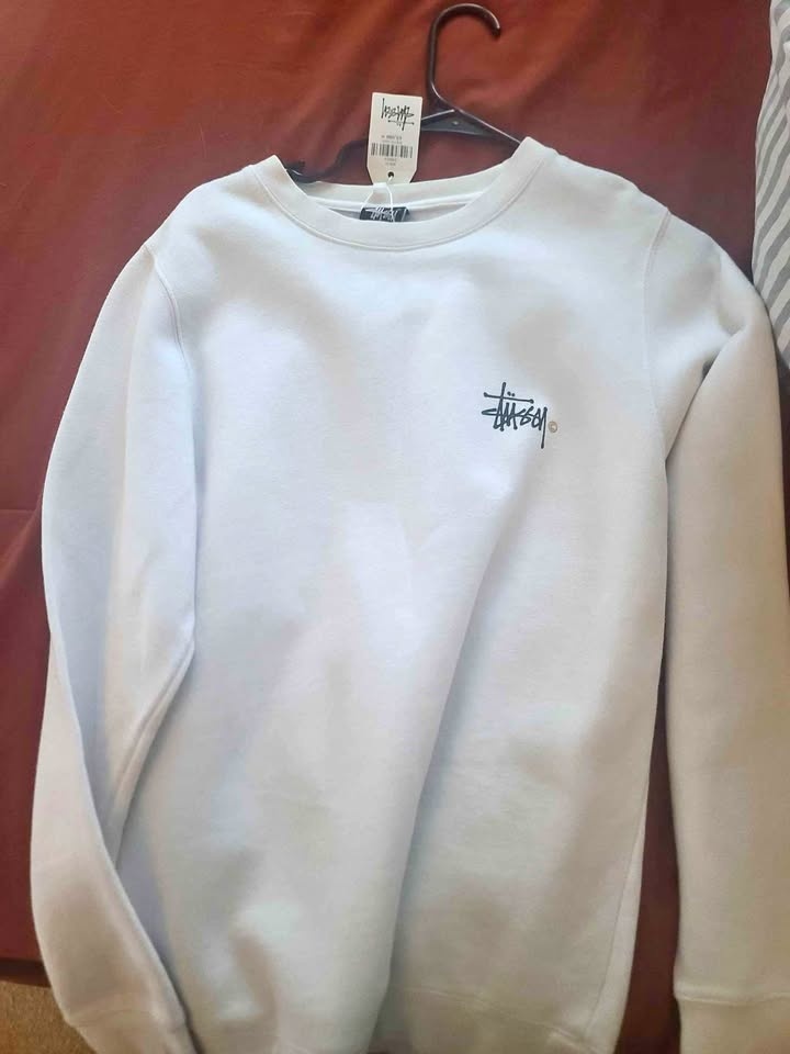 Stussy White Crew Neck Sweater