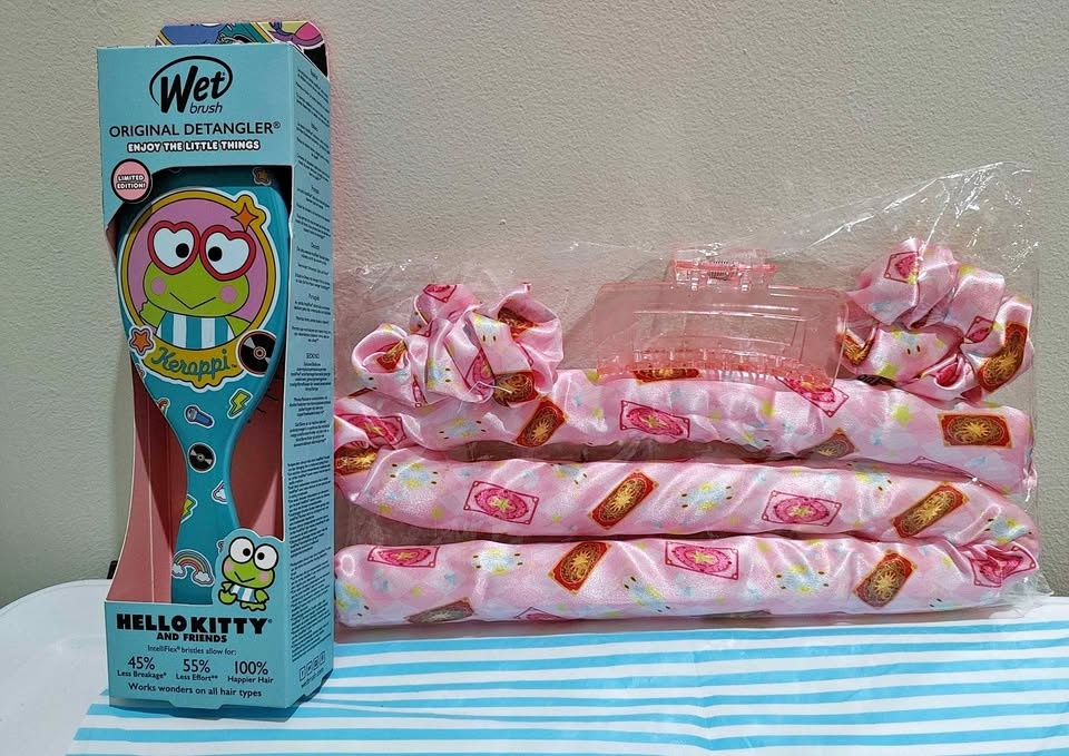 WET brush Hair Set - Keroppi Hair Brush & Hair Curling Set