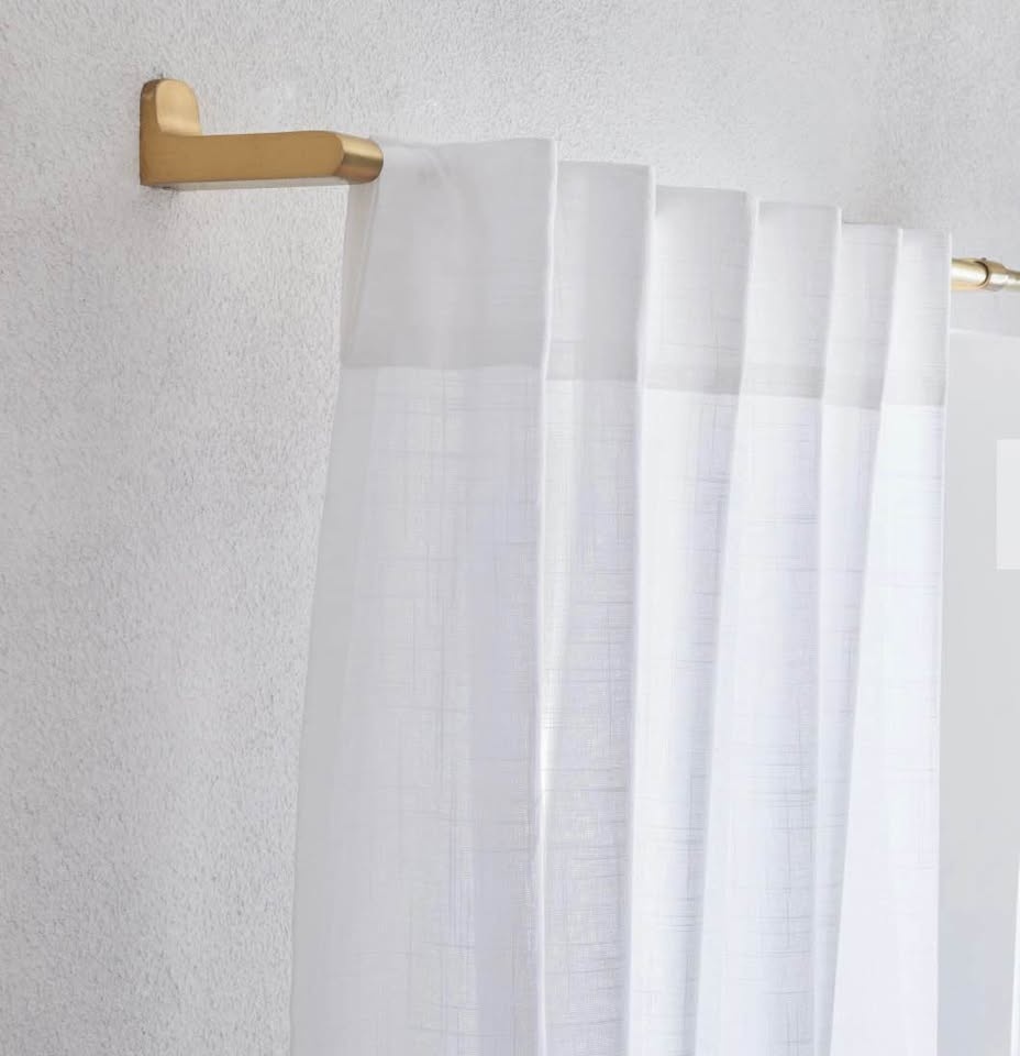 WEST ELM Sheer White Crosshatch curtain set - photo 3