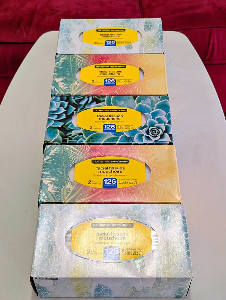 5× No-Name Hypoallergenic Facial Tissues – New Boxes