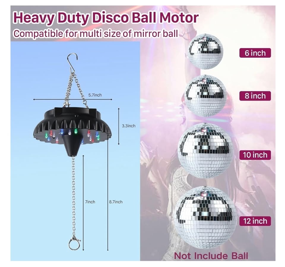 Brand New | Rechargeable Disco Ball Spinner with Remote - photo 2