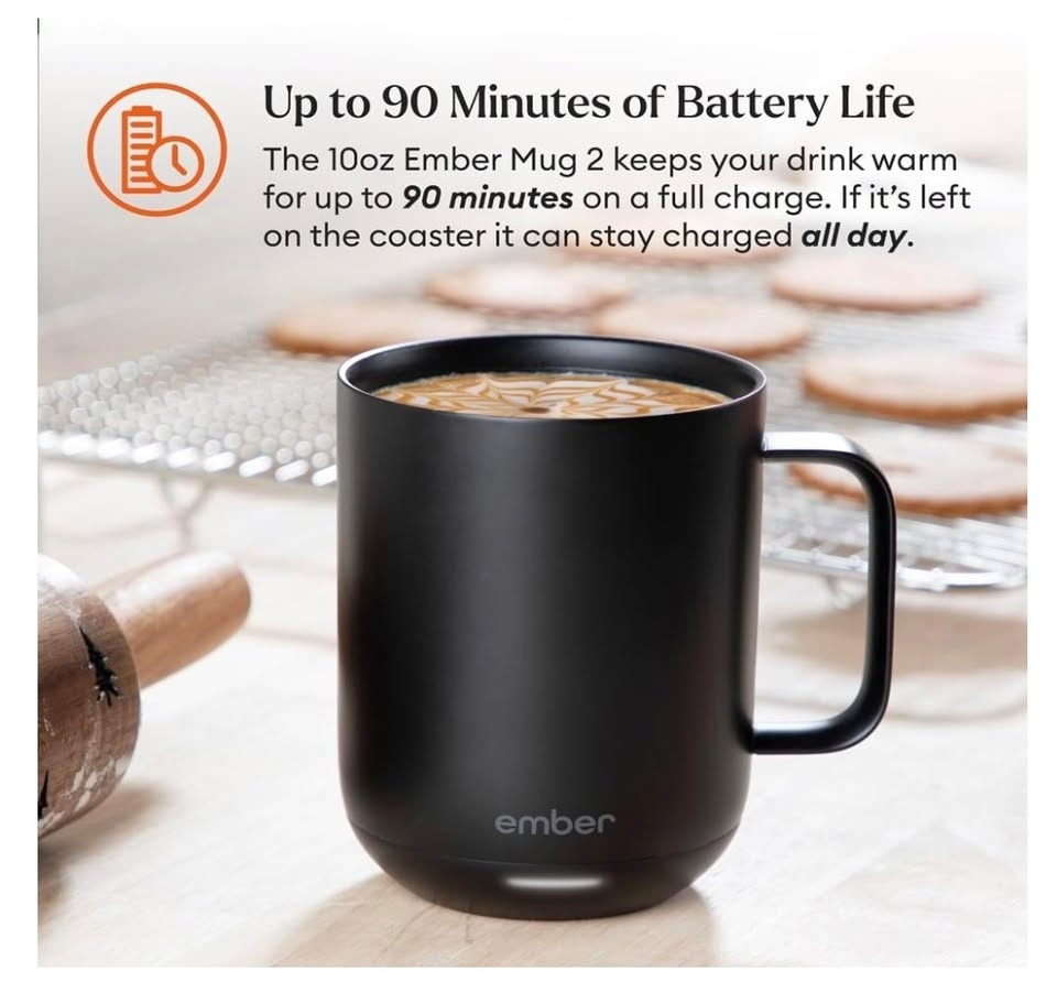 Ember Smart Mug 2, 10 oz, Black, 1.5-hr Battery - photo 3