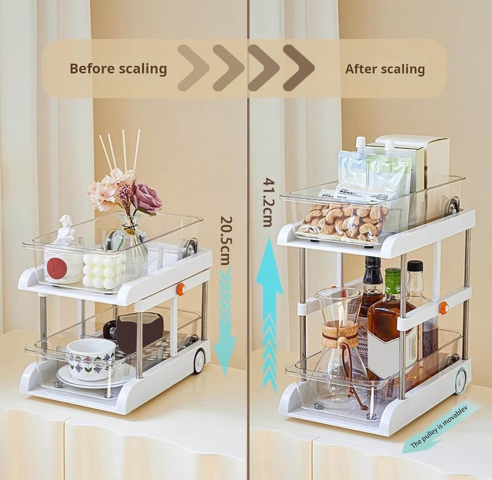 Double layer removable cabinet organizer shelf - photo 3