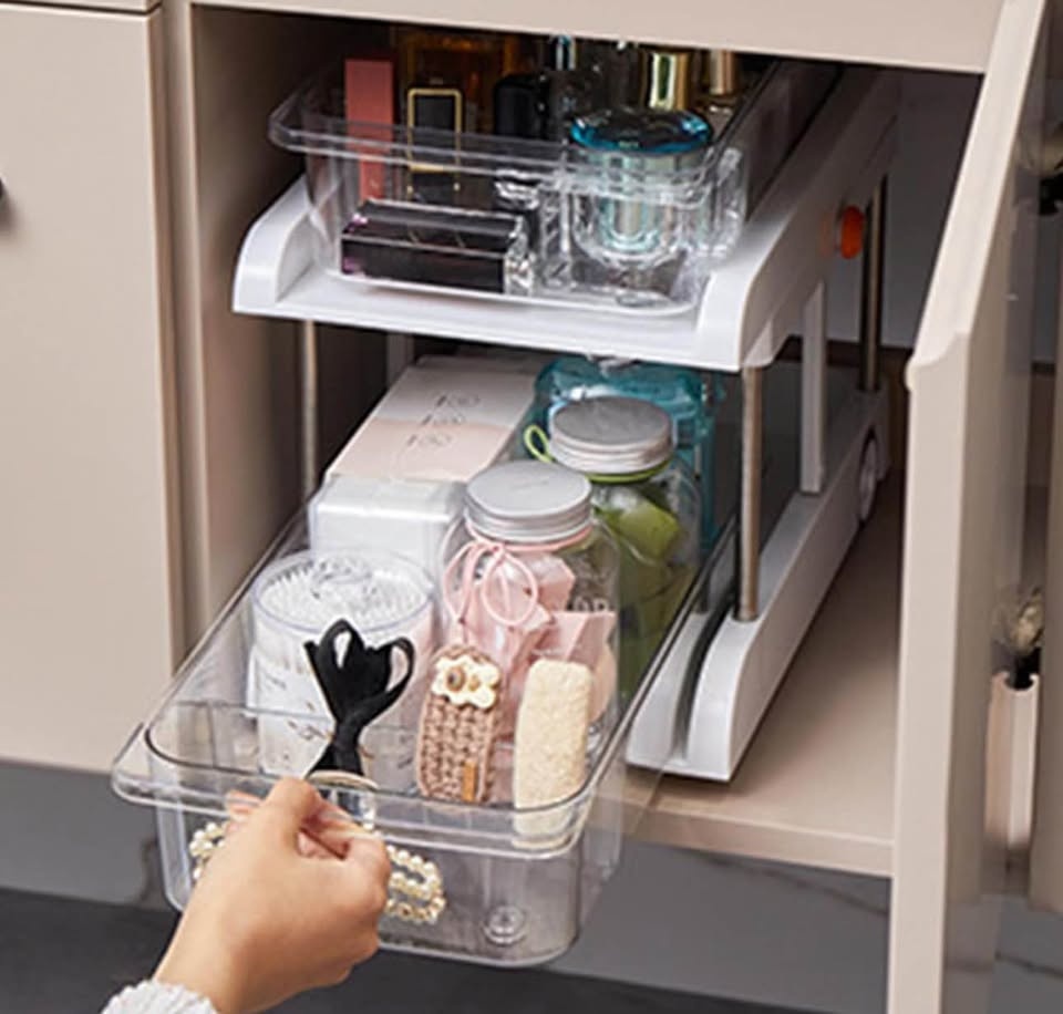 Double layer removable cabinet organizer shelf - photo 5