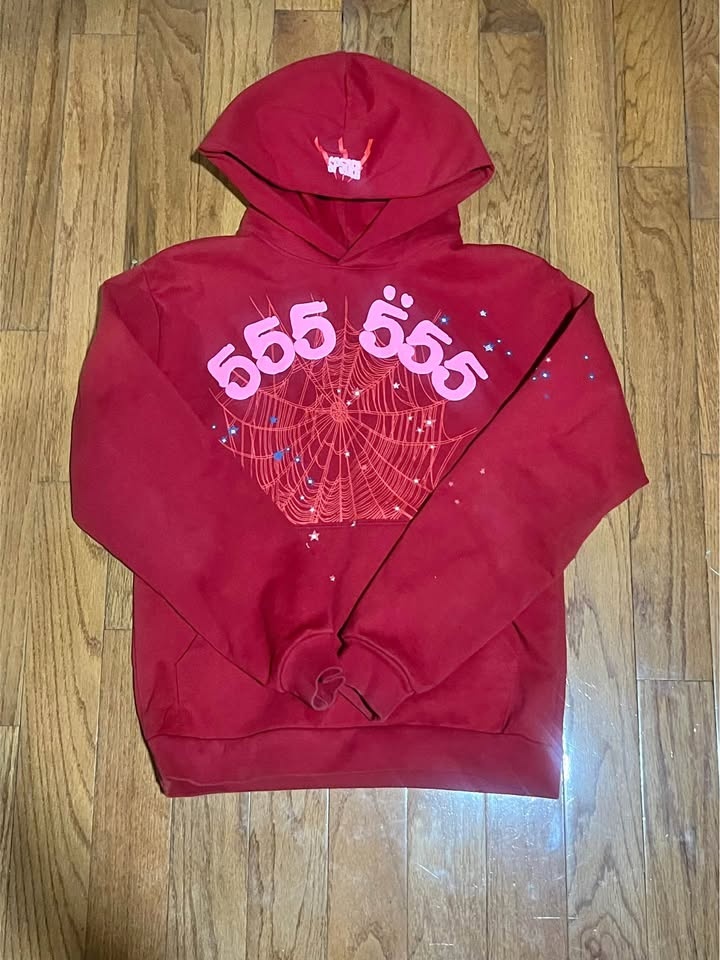 Sp5der Number 555 Hoodie 'Red'