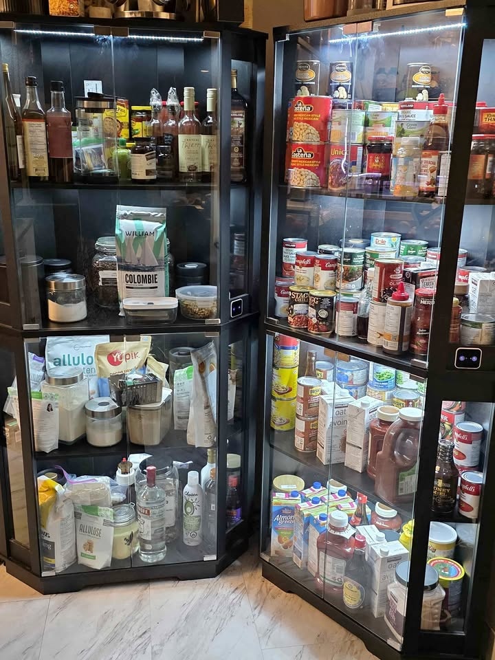 Corner Display Cabinet with Glass Doors