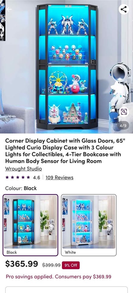 Corner Display Cabinet with Glass Doors - photo 4
