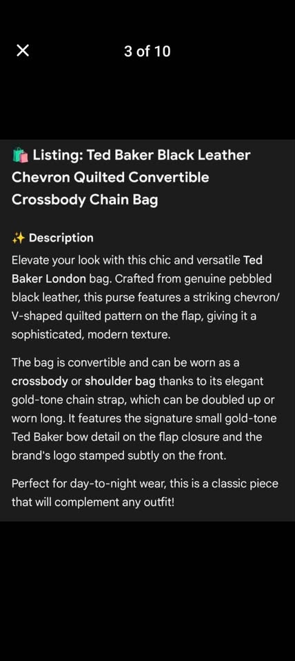 Ted Baker London Chevron quilted leather bag - photo 3