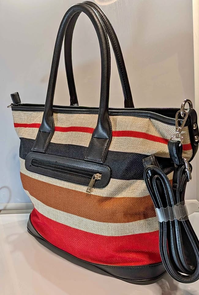 Mia & Luca Striped Multi-Way Tote