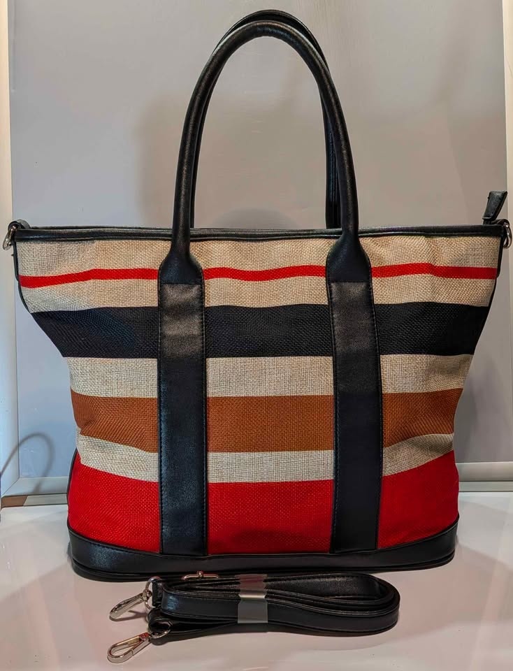 Mia & Luca Striped Multi-Way Tote - photo 2