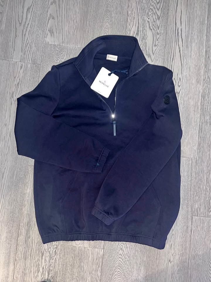 ($150) Moncler navy half zip / quarter zip