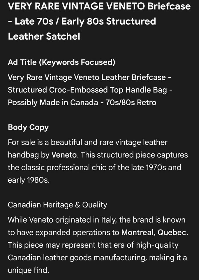 RARE VINTAGE 70's VENETO Satchel - photo 2