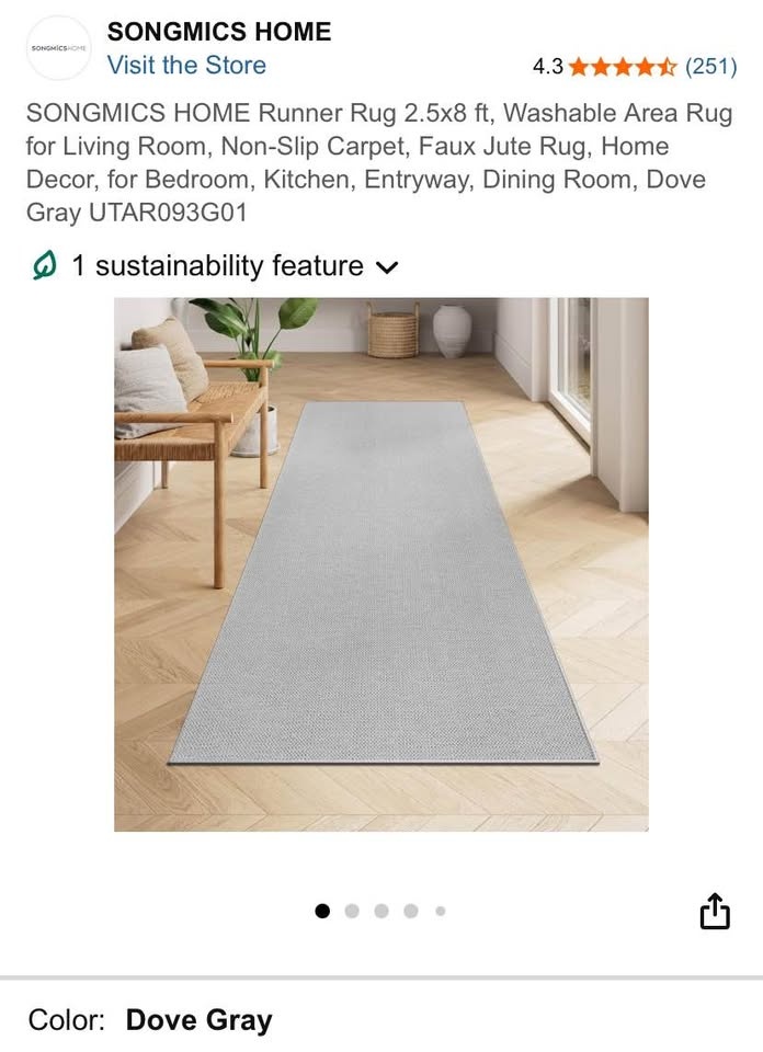 SONGMICS HOME Runner Rug – 2.5 x 8 ft - BRAND NEW - photo 3