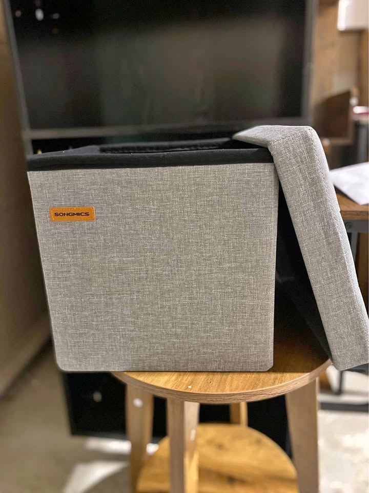 Brand New Light Gray Storage Cube - FOOTREST OTTOMAN