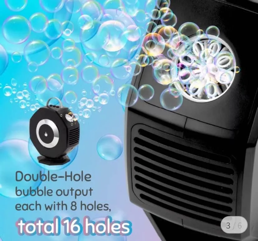 360 ° Rotating Double-Hole Bubble Machine image indicator(3)