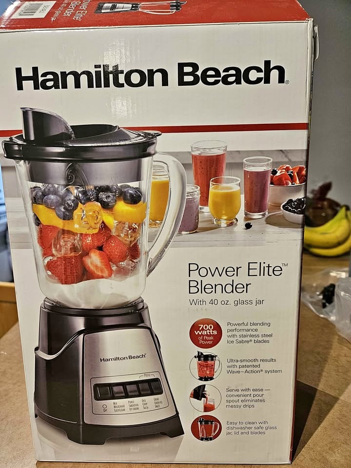 Hamilton Beach Power Elite Blender – Glass Jar – Excellent Condi