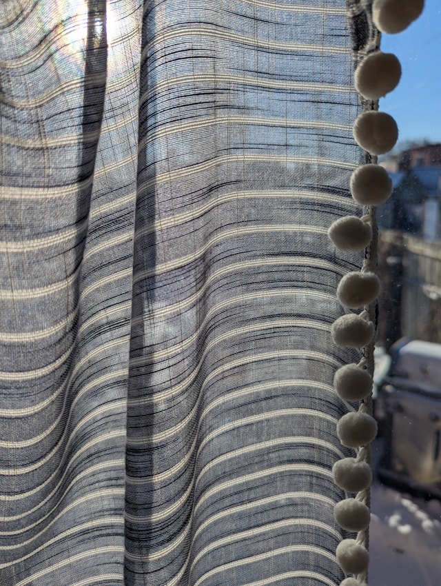 Set of 2 Target boho striped curtain panels, 54 by 84 inches - photo 4
