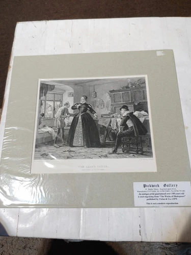 c1870 The Lady's Tailor C.W SHARP SCULP ART PRINT