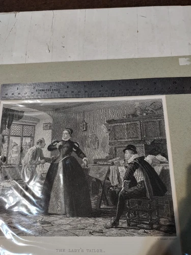 c1870 The Lady's Tailor C.W SHARP SCULP ART PRINT - photo 3