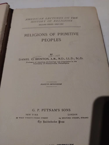 Religions of Primitive Peoples by Daniel G. Brinton 1897 - photo 3