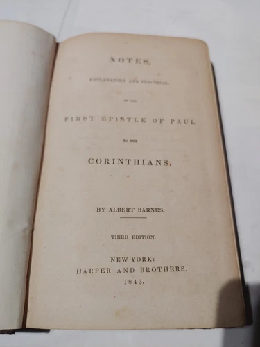 1843 Barnes Notes First Corinthians Book Bible Antique - photo 3