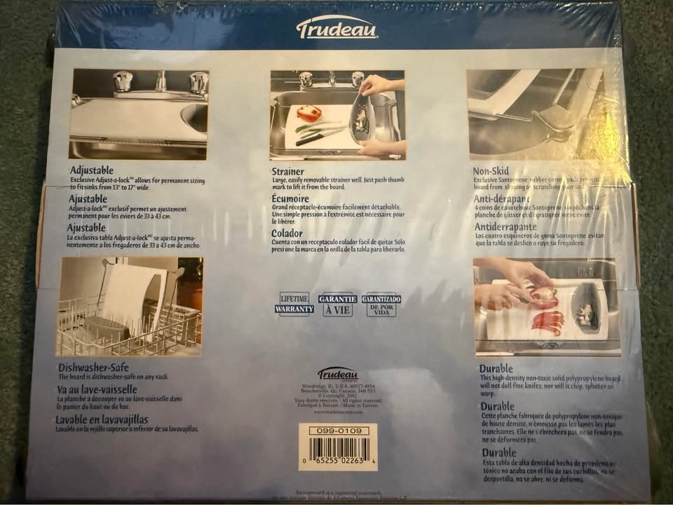 Trudeau Adjustable, Non-Skid Over-the-Sink Cutting Board - photo 2