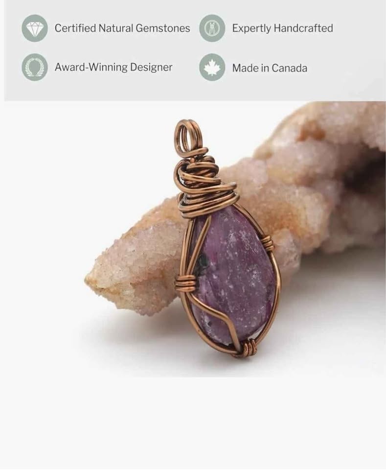 Ruby Birthstone Necklace - Antique Bronze Chain - photo 3