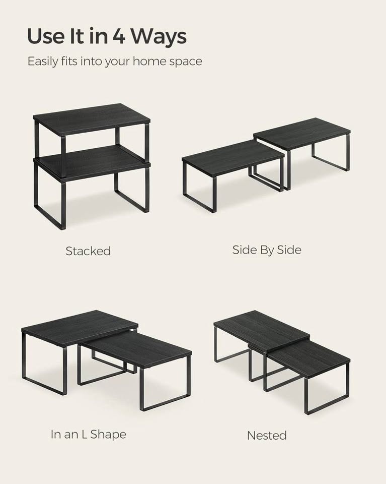 SONGMICS Cabinet Organizer Shelf Set – Brand New (Set of 4) - photo 3