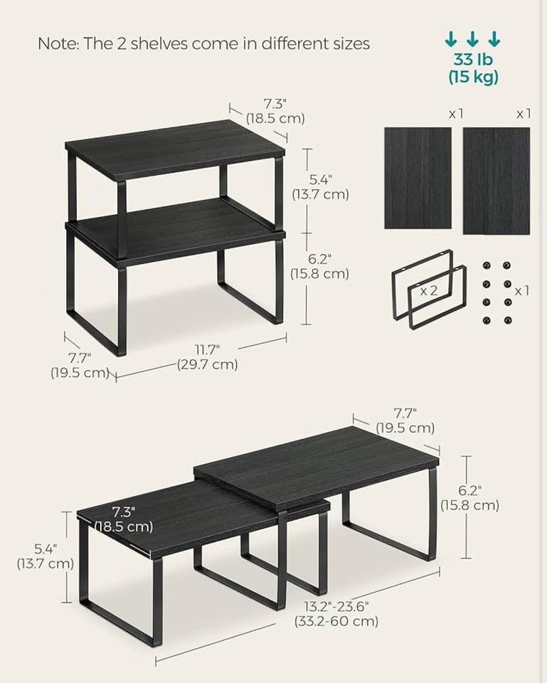 SONGMICS Cabinet Organizer Shelf Set – Brand New (Set of 4) - photo 4