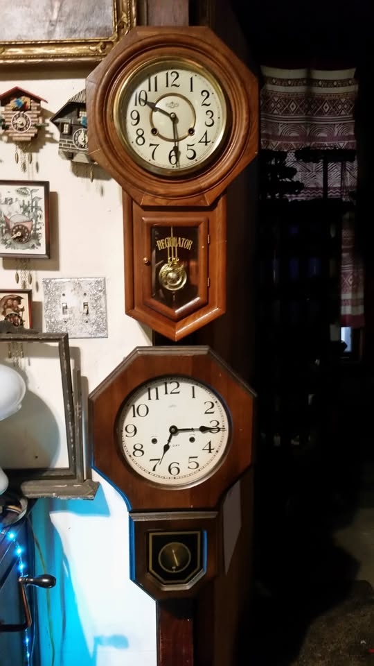 VTG Wall Regulator Clocks Lot of 3 ...FOR PARTS OR REPAIR..... R