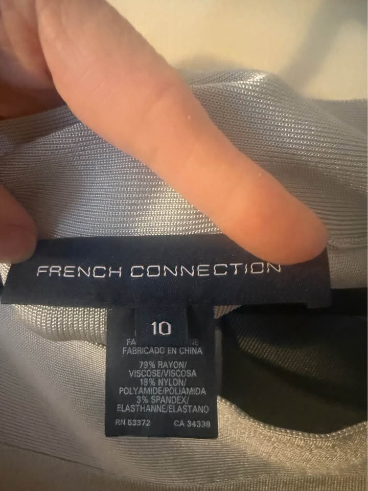 Ladies French Connection Bodycon Dress - Size 10 - Black & Grey - photo 3