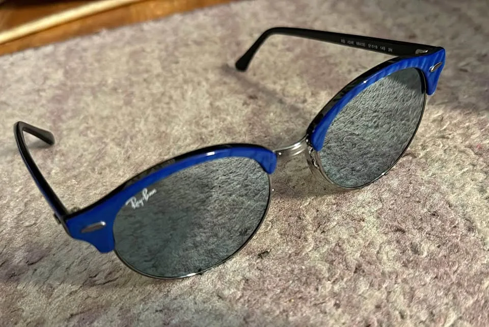 Ray-ban CLUBROUND Silver Flash Lenses Polished Blue frame thumbnail
