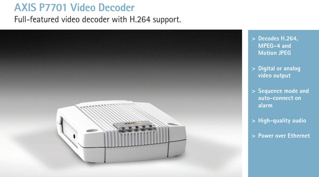 AXIS P7701 Video Decoder – $350 - photo 2