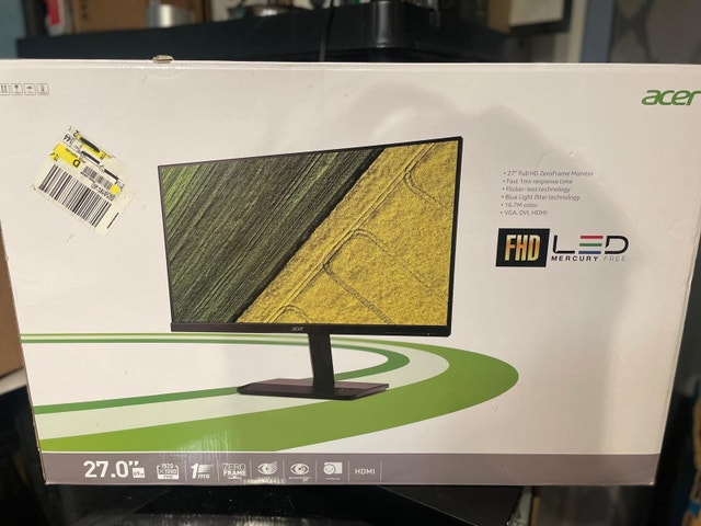 Acer ZeroFrame Full HD Monitor 27" – $100