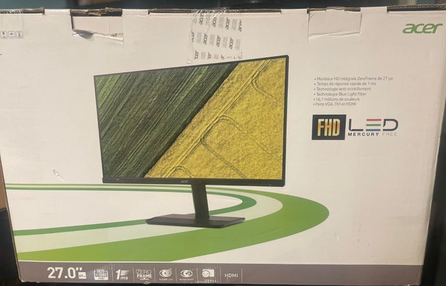Acer ZeroFrame Full HD Monitor 27" – $100 - photo 2