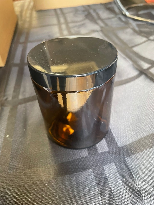 Amber Glass Jars – 3 Boxes (36 Jars Total) – $35