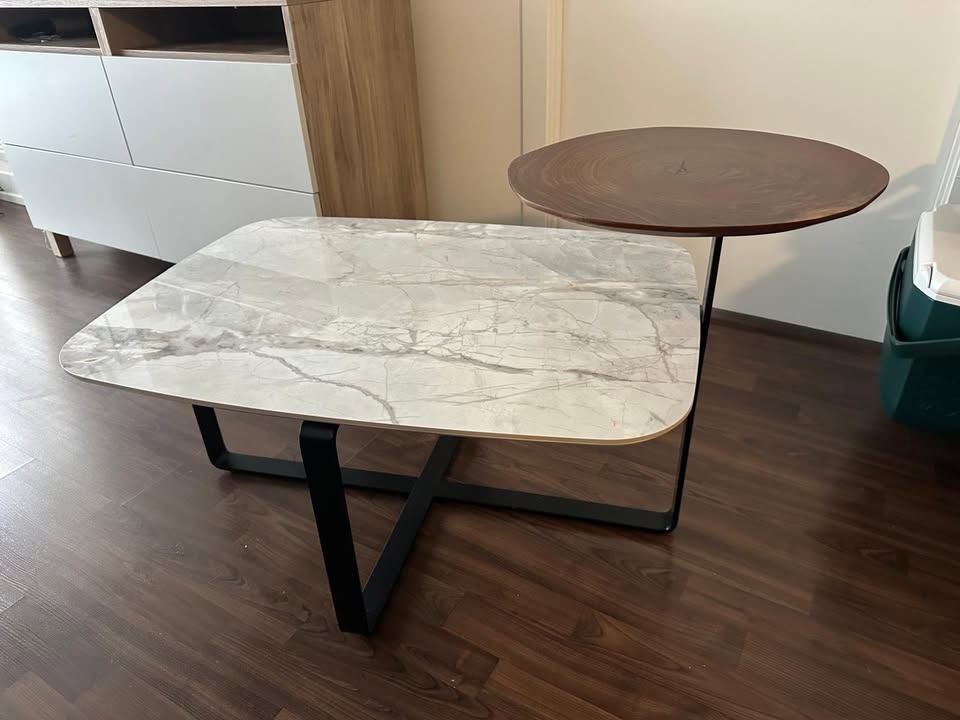 Modern Nesting Coffee Table, Faux Marble Top - photo 3